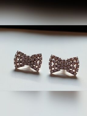 Kate Spade Bow Pavé Rose Gold Stud Earrings